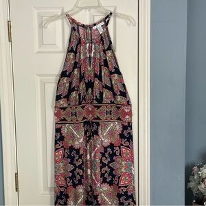 Colorful Paisley Halter Maxi Dress